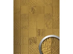 Online WALLFACE 13926 COLLAGE Luxus Leder Wand-Paneel Verkleidung Tapete Gold 2600 mm x 1000 mm x 3,5 mm 2,60 m2 Gold