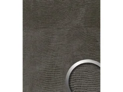 WALLFACE 14797 LEGUAN Leder Wand-paneel selbstklebende Tapete Schwarz 2600 mm x 1000 mm x 1,5 mm 2,60 m2 Schwarz