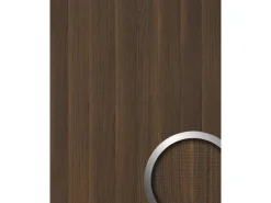 Online WALLFACE 25159 NUTWOOD Wandpaneel Holz Optik Nussbau Dekor Dunkelbraun 2600 mm x 1000 mm x 1,33 mm 2,60 m2 Braun