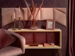 Outlet Wandkissen Dreieck 15 cm x 30 cm Samt Rosa