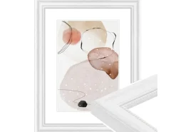 Discount WANDStyle Bilderrahmen H390 aus Massivholz in Weiß gemasert 40 x 60 cm im Stil Landhaus Weiß-Holzoptik