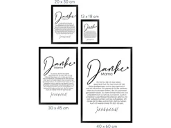 Sale WANDStyle Gerahmtes Poster Danke Mama 30 x 45 cm Geschenkidee für Eine Person