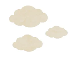 Best WANDStyle Wanddeko aus Holz Wolken 51 x 29,5 cm in der Farbe Pappel