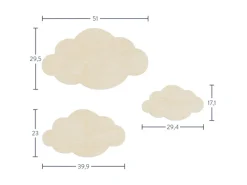 Best WANDStyle Wanddeko aus Holz Wolken 51 x 29,5 cm in der Farbe Pappel