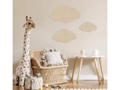 Best WANDStyle Wanddeko aus Holz Wolken 51 x 29,5 cm in der Farbe Pappel