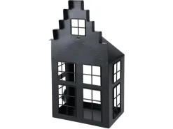 Discount Weihnachts-Deko Laternenhaus Eisen 21 cm x 14 cm x 41 cm Schwarz 2-fach Sortiert