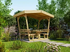 Discount Weka Gartenlaube Tessin Natur 303 cm x 205 cm