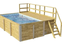 Discount Weka Massivholzpool 595 Gr.1 490 x 309 x 203 cm Blau Mosaik Blau-Weiß