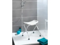 Wenko Badhocker Secura klappbar Kunststoff 53,5 x 44,5-48,0 x 40-47 cm Weiß
