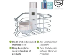 Hot Wenko Eckablage Trestina 25 cm x 10,5 cm 16,5 cm Edelstahl Silber Glänzend