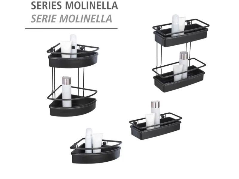 Wenko Eckregal 2 Etagen Molinella Schwarz