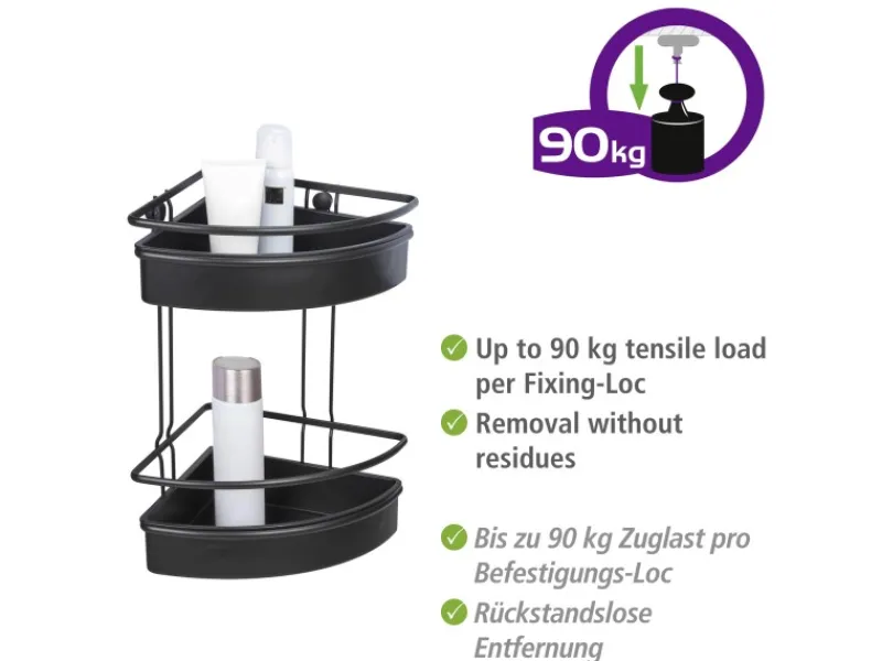 Wenko Eckregal 2 Etagen Molinella Schwarz