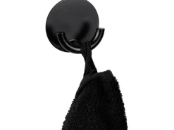 Wenko Edelstahl-Wandhaken Rondo Selbstklebend Ø 5,3 cm x 2,5 cm Schwarz