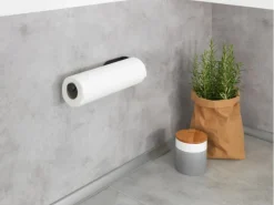 Clearance Wenko Küchenrollenhalter Nio Selbstklebend 27,5 cm x 4,5 cm x 7 cm Schwarz