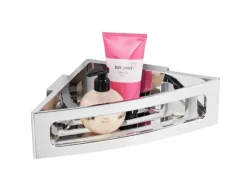 Wenko Power-Loc Eckablage Bralia Kunststoff (ABS) 35 x 8,5 x 20 cm Chrom