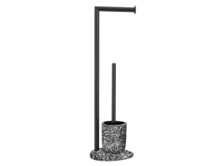 Wenko Stand WC-Garnitur Terrazzo inkl. Rollenhalter und WC-Bürste