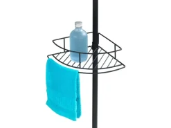 Wenko Teleskop-Duschregal Dolcedo aus Edelstahl 31 x 23 x 275 cm Schwarz-Matt