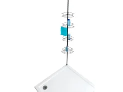 Wenko Teleskop-Duschregal Dolcedo aus Edelstahl 31 x 23 x 275 cm Schwarz-Matt