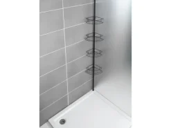 Wenko Teleskop-Duschregal Dolcedo aus Edelstahl 31 x 23 x 275 cm Schwarz-Matt