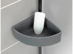 Wenko Teleskop-Eckregal Villata mit 3 Körben 28 x 20,5 x 275 cm Schwarz-Grau