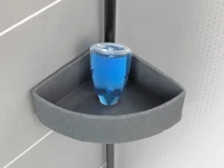 Wenko Teleskop-Eckregal Villata mit 3 Körben 28 x 20,5 x 275 cm Schwarz-Grau