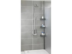 Wenko Teleskop-Eckregal Villata mit 3 Körben 28 x 20,5 x 275 cm Schwarz-Grau