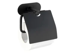 Wenko Turbo-Loc Edelstahl Toilettenpapierhalter Orea Black Matt 14 x 12.5 x 7 cm