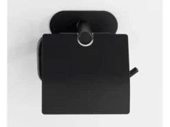 Wenko Turbo-Loc Edelstahl Toilettenpapierhalter Orea Black Matt 14 x 12.5 x 7 cm