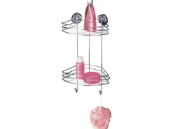 Wenko Vacuum-Loc Eckregal Chrom 2 Etagen