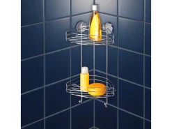 Wenko Vacuum-Loc Eckregal Chrom 2 Etagen