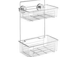 Hot Wenko Vacuum-Loc Wandregal Bari Chrom 2 Etagen