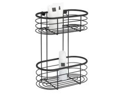 Wenko Wandregal Trestina Edelstahl 2 Etagen Schwarz