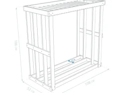 Hot Westmann Holz Kaminholzregal Harald Anthrazit 52x108x106 cm