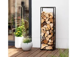 Westmann Stahl Kaminholzregal Xavier Schwarz 40x20x120 cm