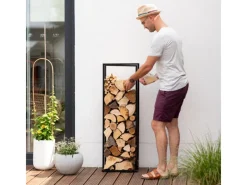 Westmann Stahl Kaminholzregal Xavier Schwarz 40x20x120 cm