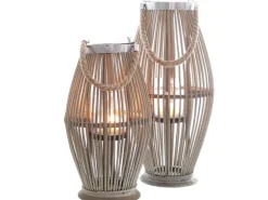 Windlicht Bambus Ø 23 cm x 50,5 cm Natur