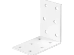 Clearance Winkelverbinder mit Sicke Weiß Pulverbeschichtet 60 mm x 60 mm x 40 mm