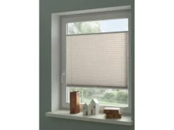 Hot Wohnidee Plissee mit 2 Bedienschienen 50 cm x 130 cm Beige