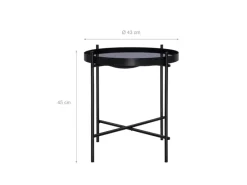 Online WOMO-DESIGN Beistelltisch 43 x 45 cm in Schwarz aus Metall und Glas