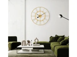 New WOMO-DESIGN Große Wanduhr Stockholm 85 cm Rund Handgefertigt Eisen Vintage-Stil