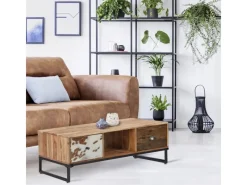 Clearance WOMO-DESIGN TV Lowboard Taipei 2 Schubladen 110x50 cm Handgefertigt Massivholz