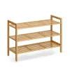 Best Zeller Schuhregal mit 3 Ablagen Bambus 70 cm x 26 cm x 50 cm