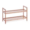 Zeller Schuhregal mit 2 Ablagen Bambus 70 cm x 26 cm x 40 cm