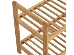 Zeller Schuhregal mit 2 Ablagen Bambus 70 cm x 26 cm x 40 cm