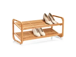 Best Zeller Schuhregal mit 2 Ablagen Bambus 74 cm x 33 cm x 33 cm