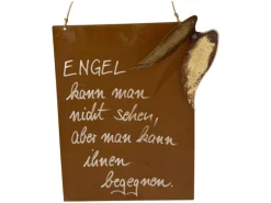 Hot ZGM Rost Deko Spruchtafel mit Engelsflügeln